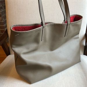 Zara Beige Tote with Red Interior